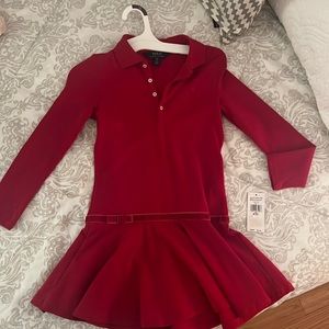 Ralph Lauren red dress with velvet bow